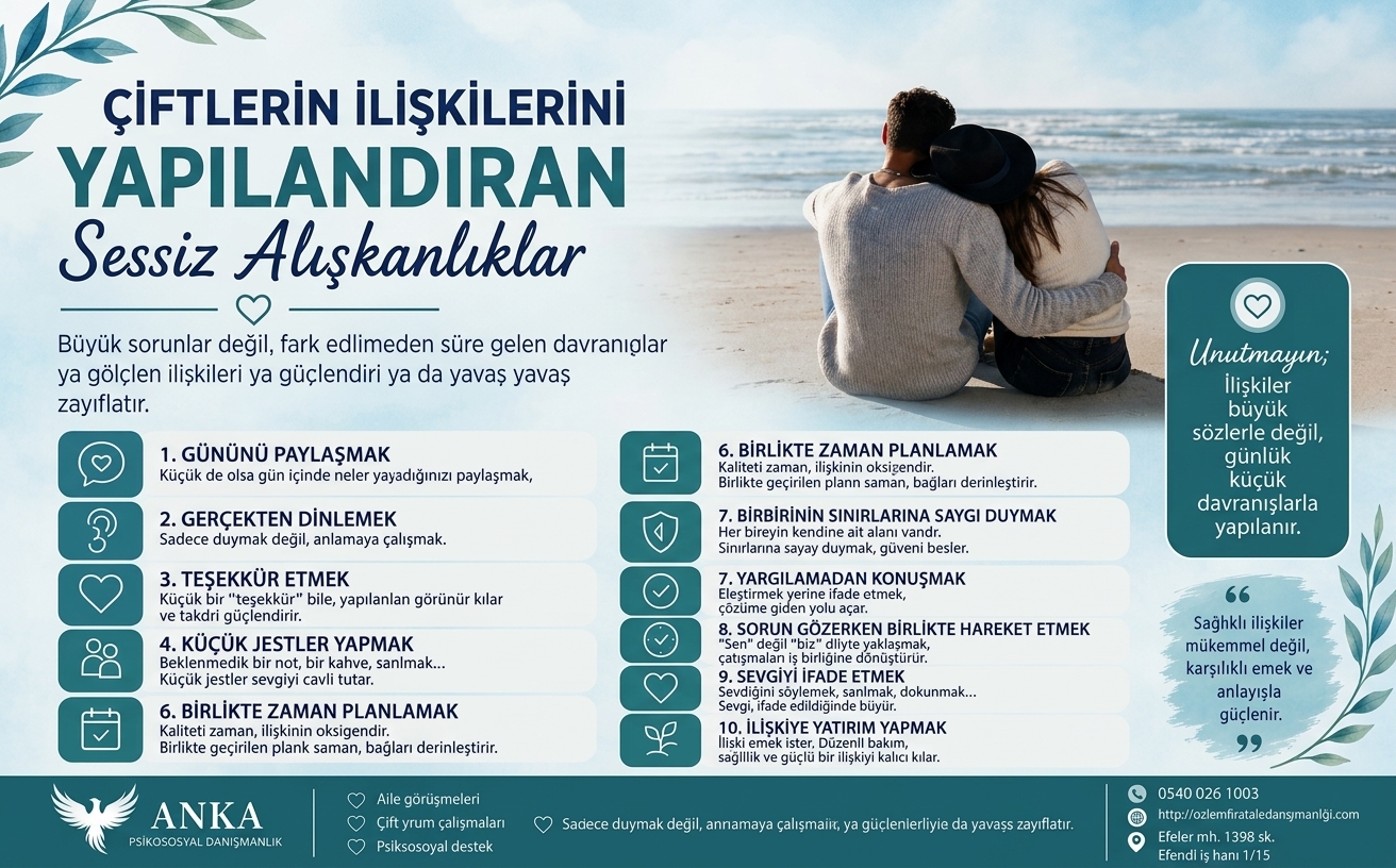 Çiftlerin İlişkilerini YAPILANDIRAN Sessiz Alışkanlıklar